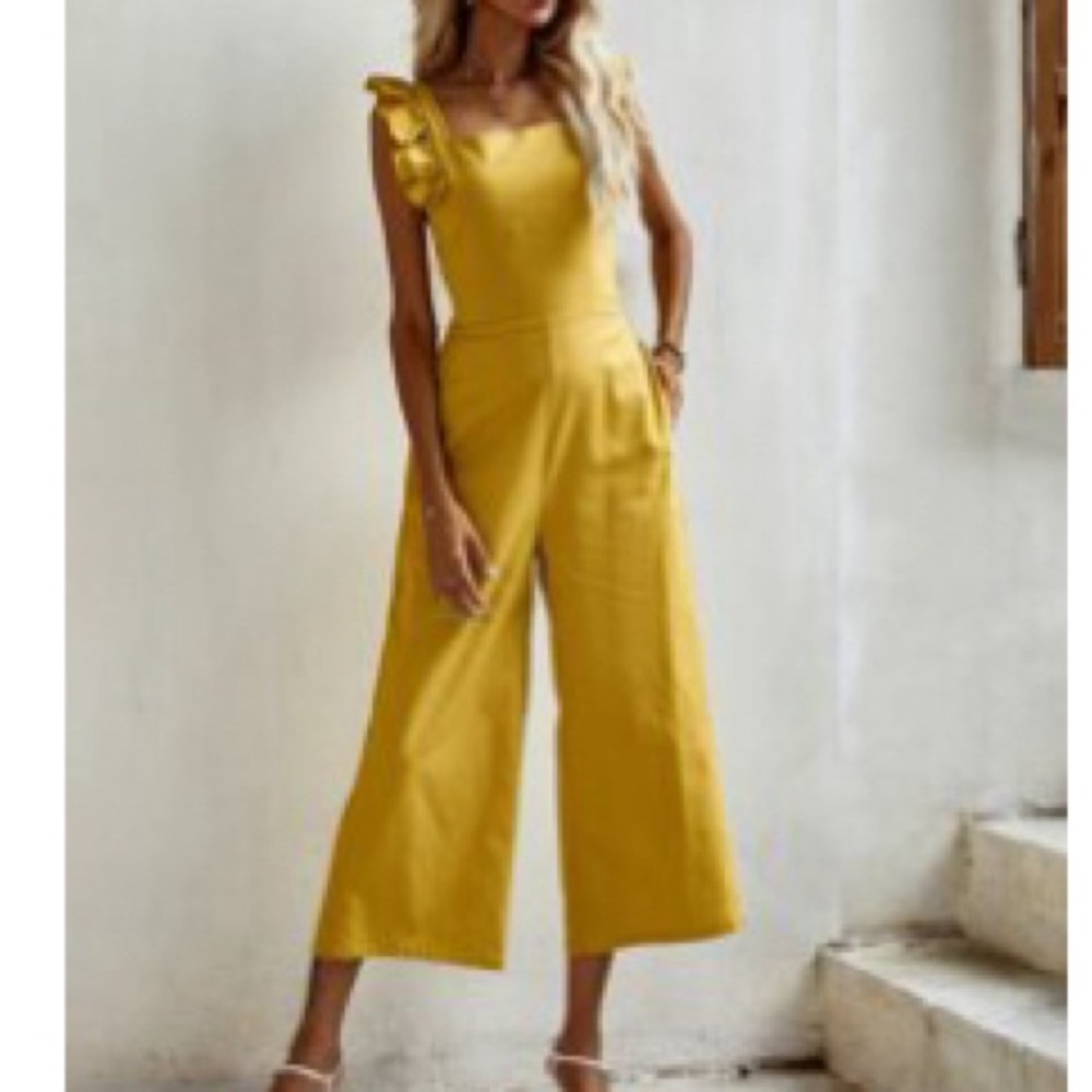 SHEIN yellow jumpsuit